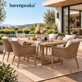 havenpeaka™ Outdoor Dining Table Set with Comfortable Patio Chairs