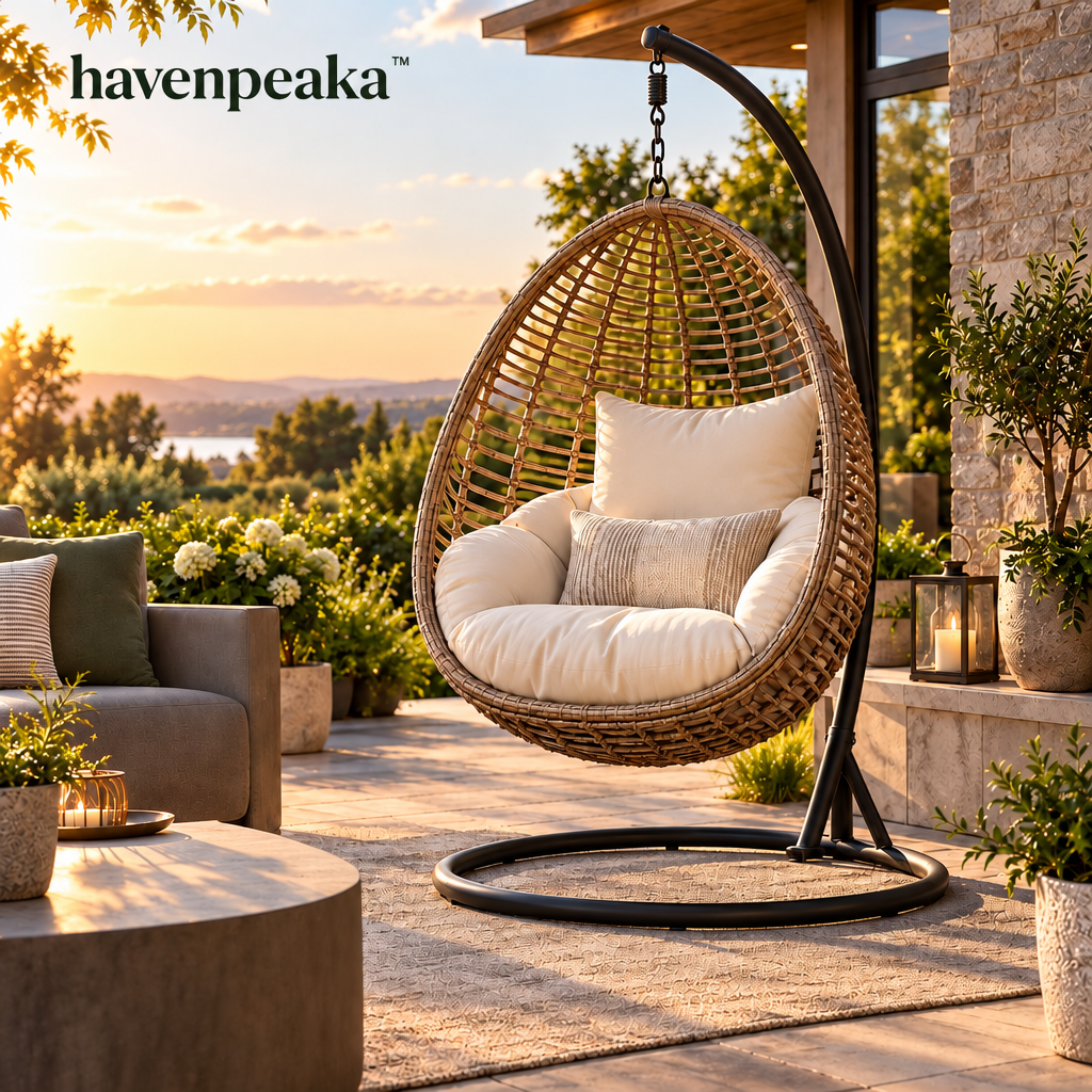 havenpeaka™ Outdoor Hanging Egg Chair with Comfortable Cushion