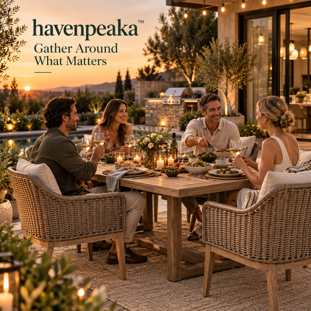 havenpeaka™ Outdoor Dining Table Set with Comfortable Patio Chairs
