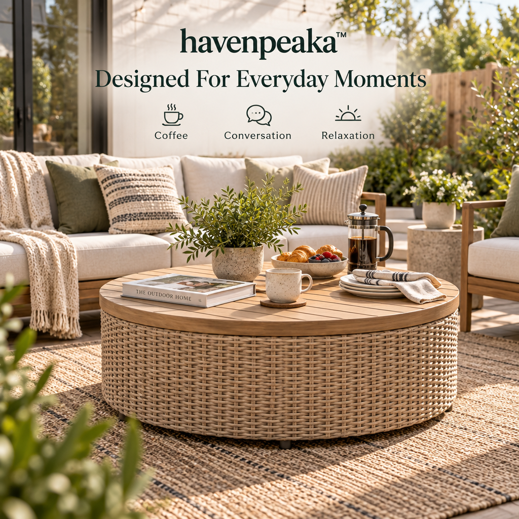 havenpeaka™ Modern Outdoor Coffee Table for Patio & Balcony Spaces
