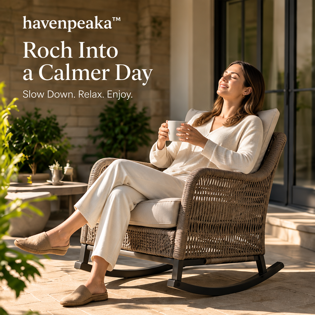 havenpeaka™ Comfortable Outdoor Rocking Chair for Porch & Patio Living