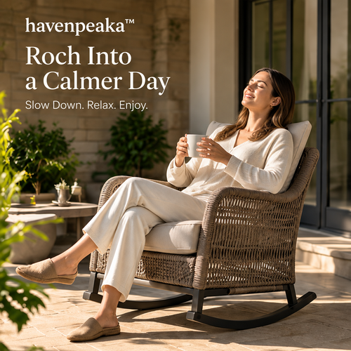 havenpeaka™ Comfortable Outdoor Rocking Chair for Porch & Patio Living