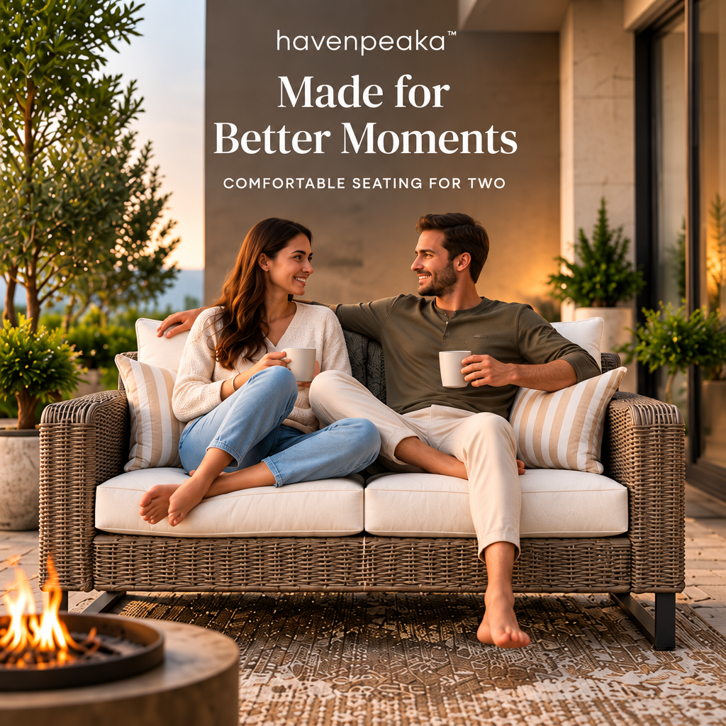 havenpeaka™ Premium Outdoor Loveseat Sofa with Weather Resistant Cushions