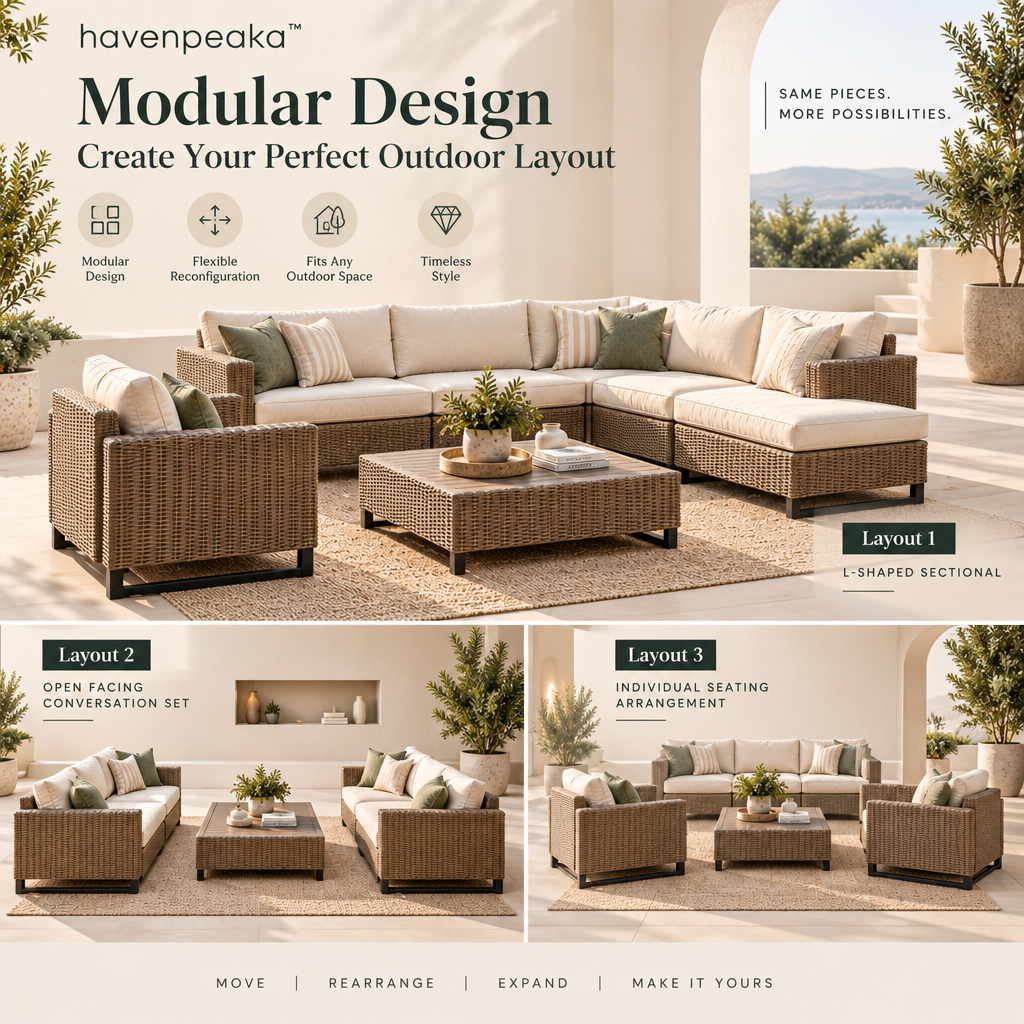 havenpeaka™ Modern Outdoor Coffee Table for Patio & Balcony Spaces