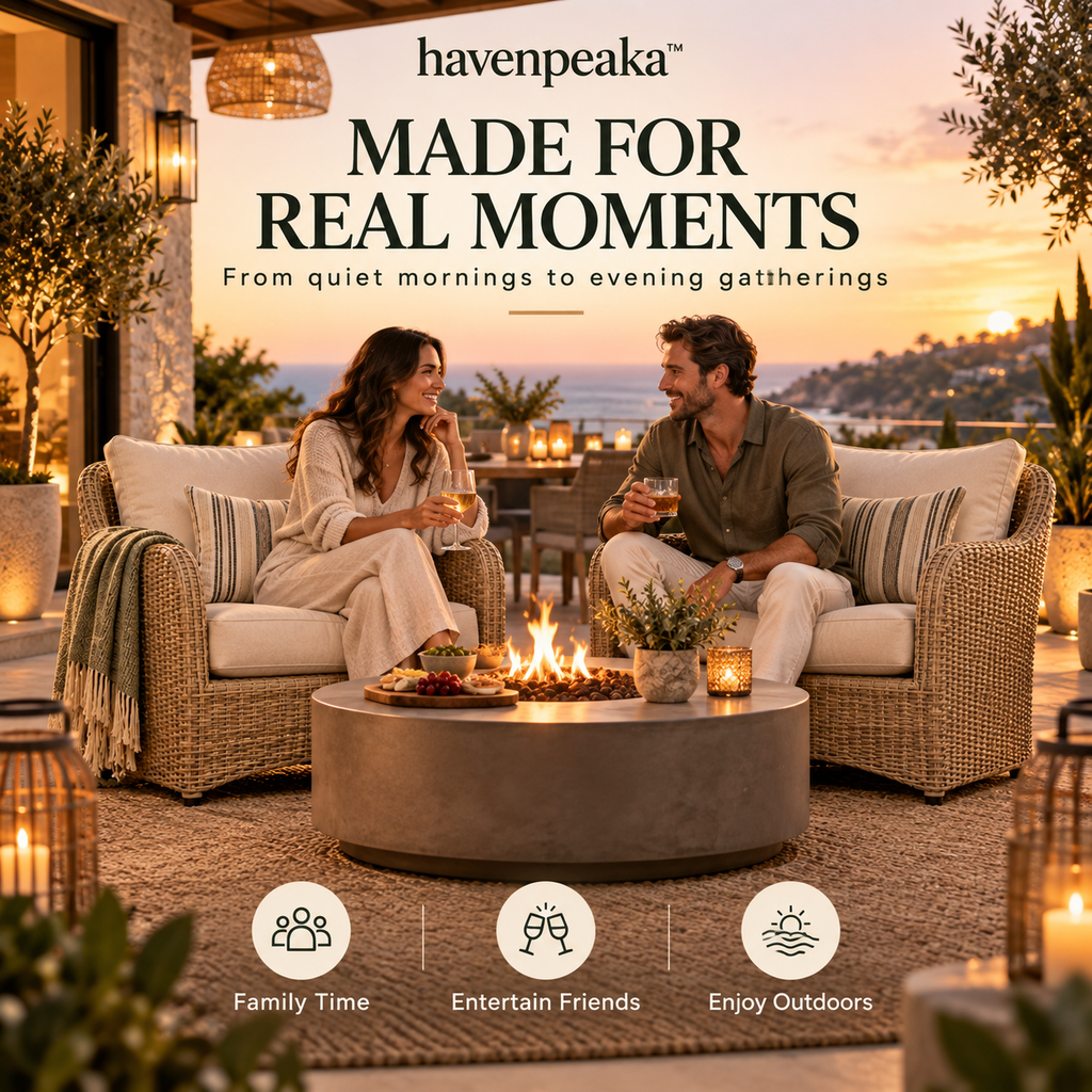 havenpeaka™ Modern Wicker Outdoor Lounge Chair with Comfortable Cushion