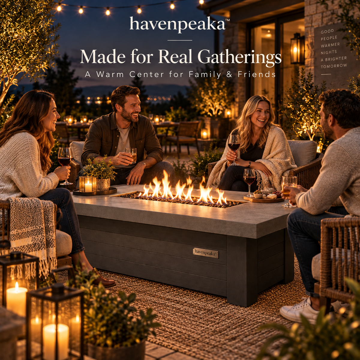 havenpeaka™ Outdoor Fire Pit Table for Cozy Backyard Gatherings