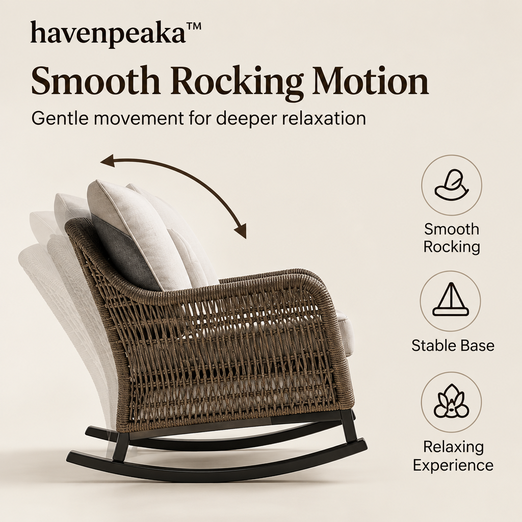 havenpeaka™ Comfortable Outdoor Rocking Chair for Porch & Patio Living