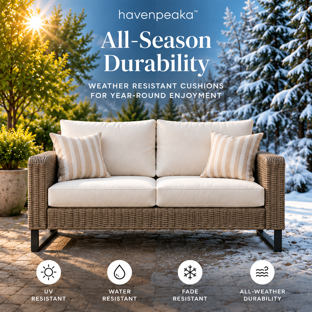 havenpeaka™ Premium Outdoor Loveseat Sofa with Weather Resistant Cushions