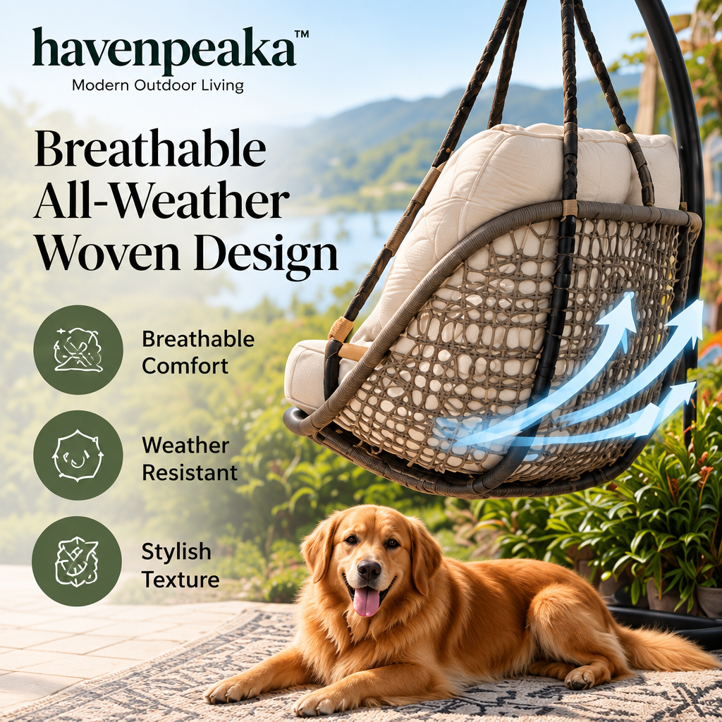 havenpeaka™ Hanging Outdoor Swing Chair with Soft Cushioned Seat