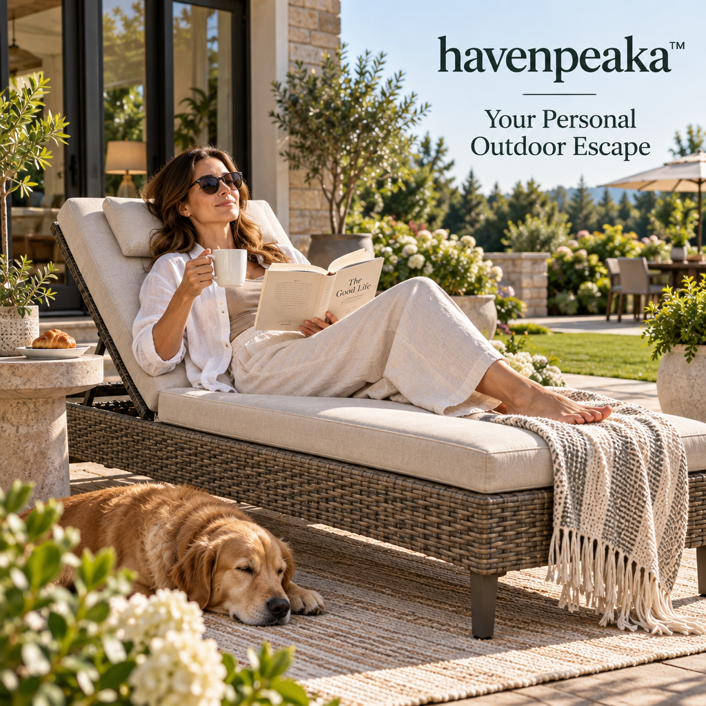 havenpeaka™ Adjustable Outdoor Reclining Lounge Chair for Patio Relaxation