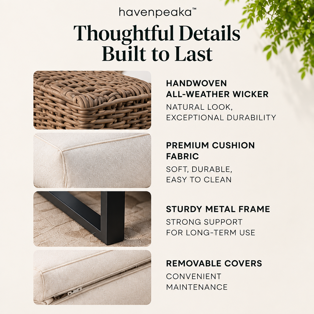 havenpeaka™ Premium Outdoor Loveseat Sofa with Weather Resistant Cushions