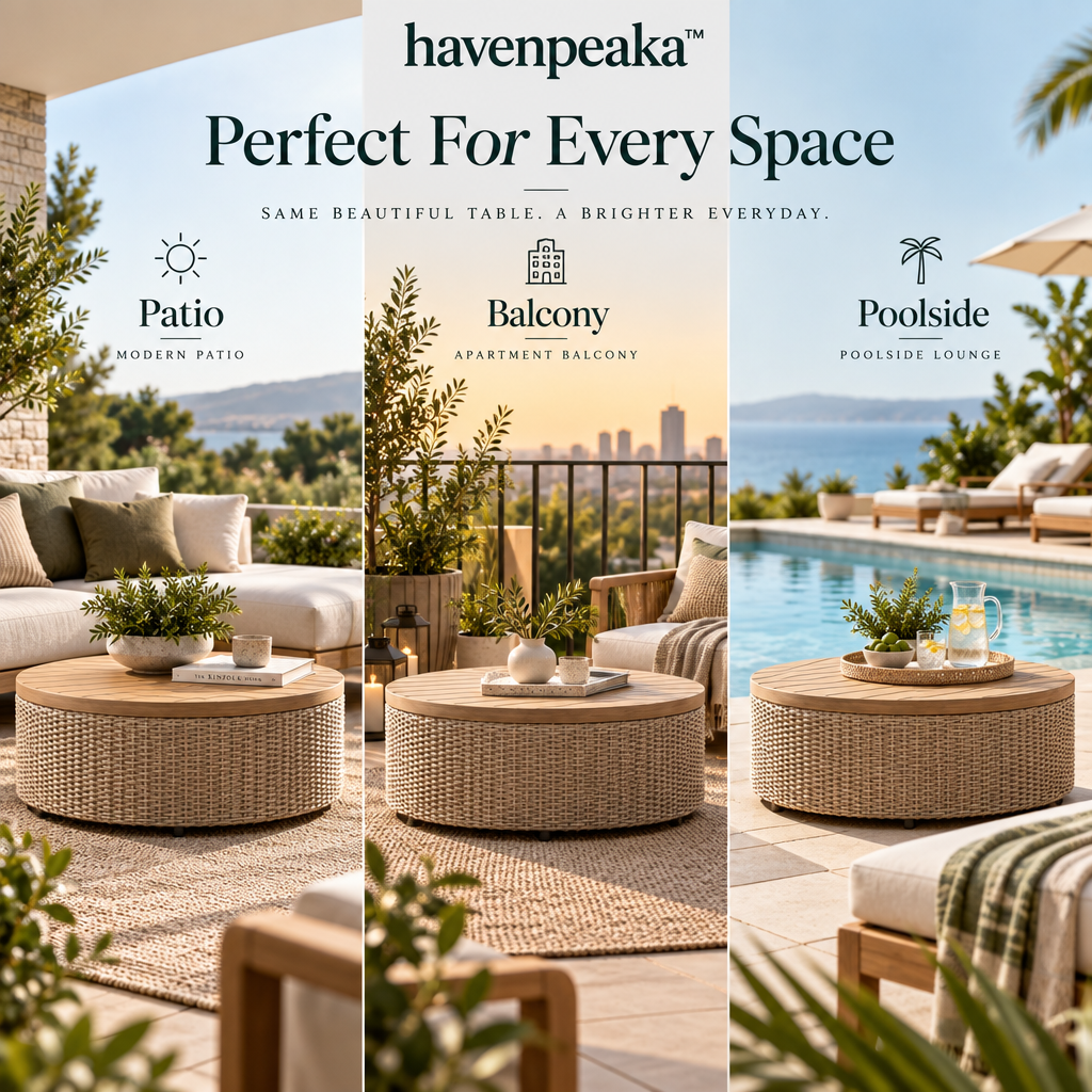 havenpeaka™ Modern Outdoor Coffee Table for Patio & Balcony Spaces