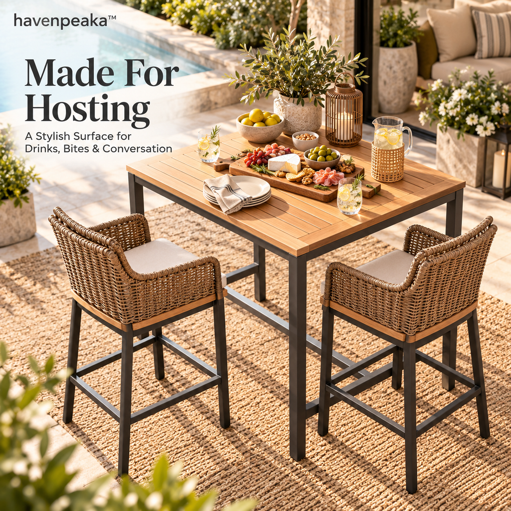 havenpeaka™ Outdoor Bar Table Set for Patio Entertainment Areas