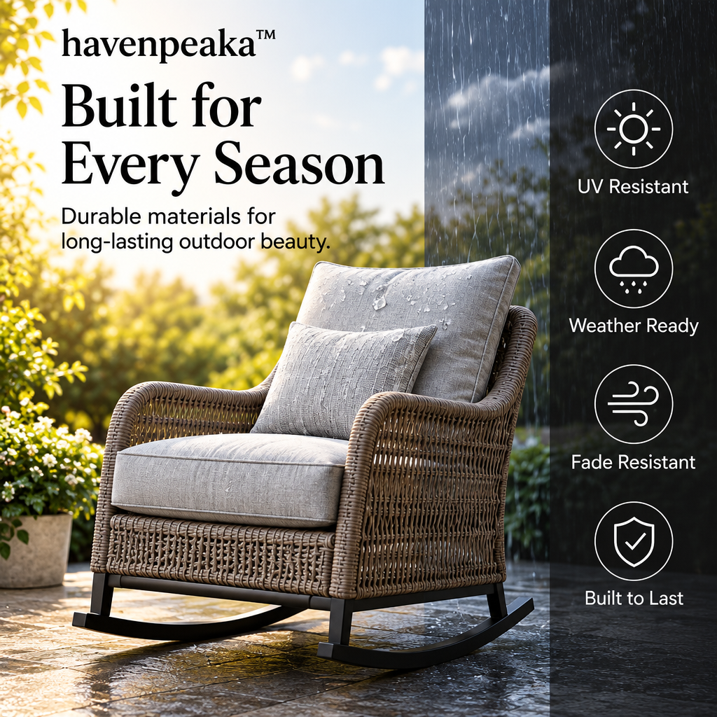 havenpeaka™ Comfortable Outdoor Rocking Chair for Porch & Patio Living