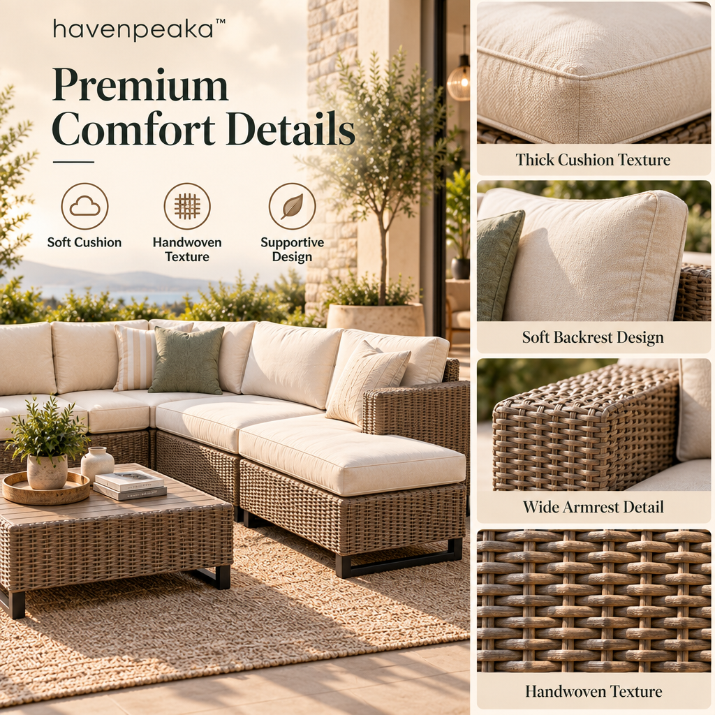 havenpeaka™ Modern Outdoor Coffee Table for Patio & Balcony Spaces