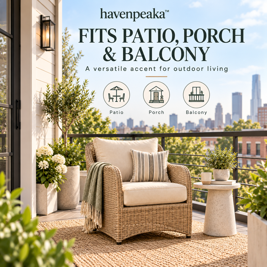 havenpeaka™ Modern Wicker Outdoor Lounge Chair with Comfortable Cushion
