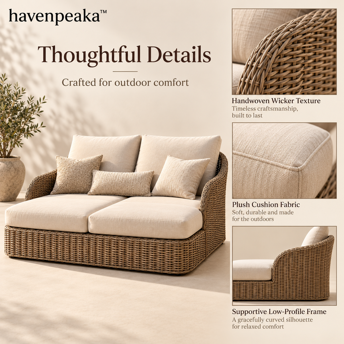 havenpeaka™ Outdoor Daybed Lounge Sofa for Patio Comfort & Relaxation
