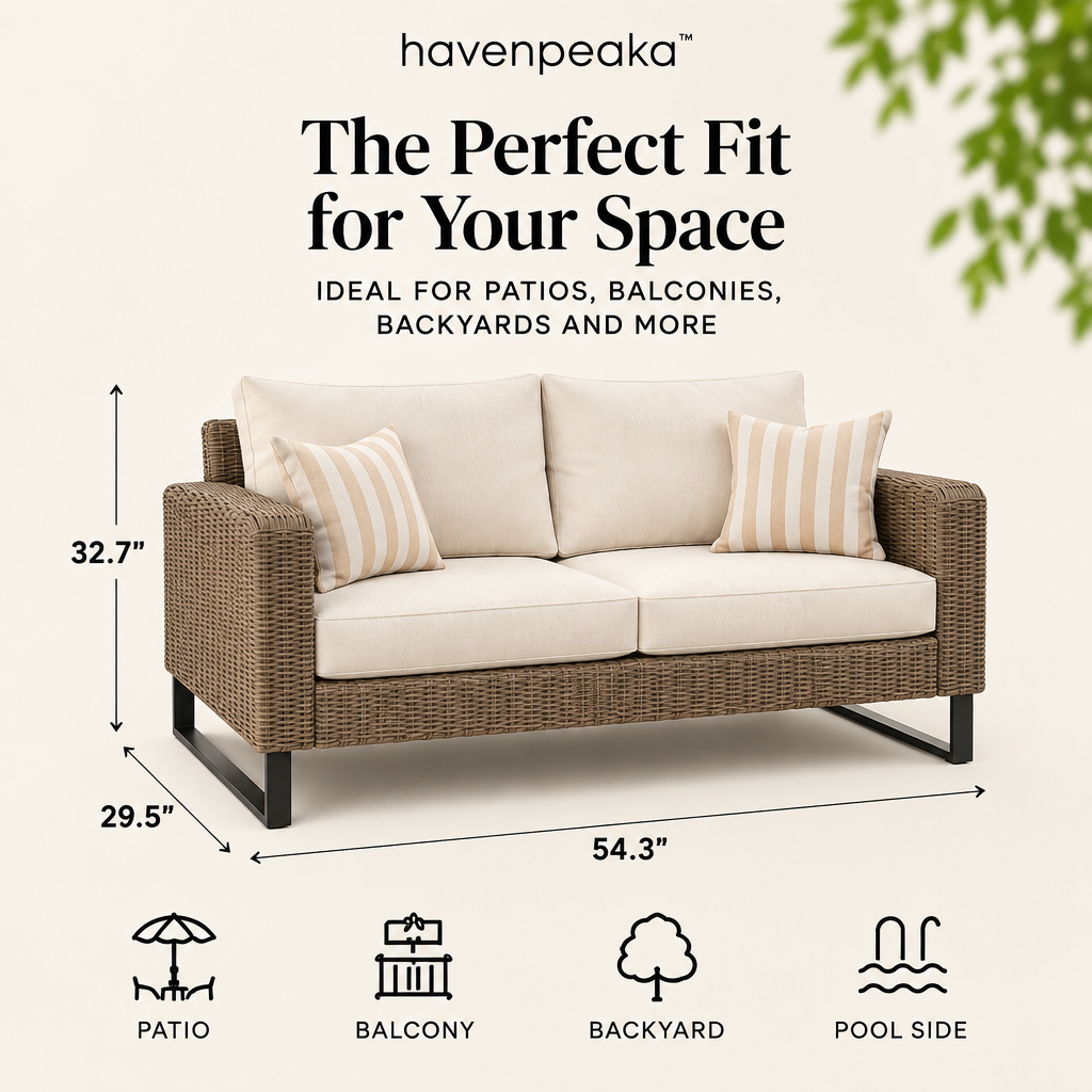 havenpeaka™ Premium Outdoor Loveseat Sofa with Weather Resistant Cushions