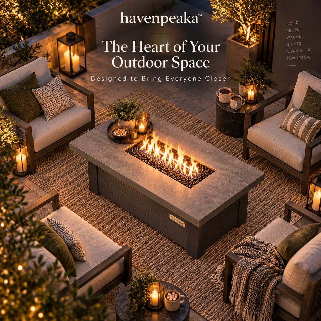 havenpeaka™ Outdoor Fire Pit Table for Cozy Backyard Gatherings