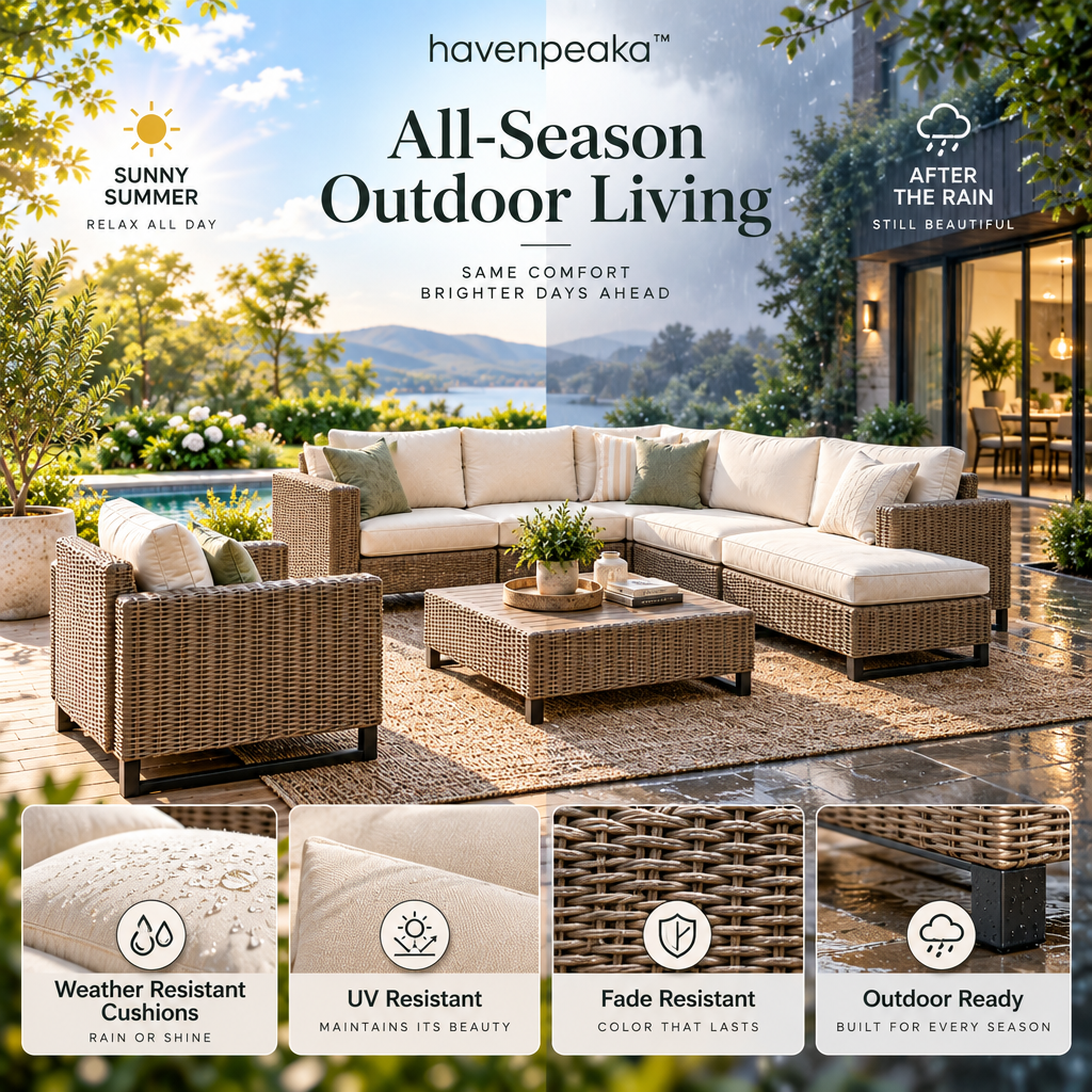 havenpeaka™ Modern Outdoor Coffee Table for Patio & Balcony Spaces