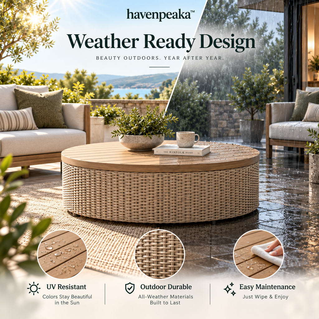havenpeaka™ Modern Outdoor Coffee Table for Patio & Balcony Spaces