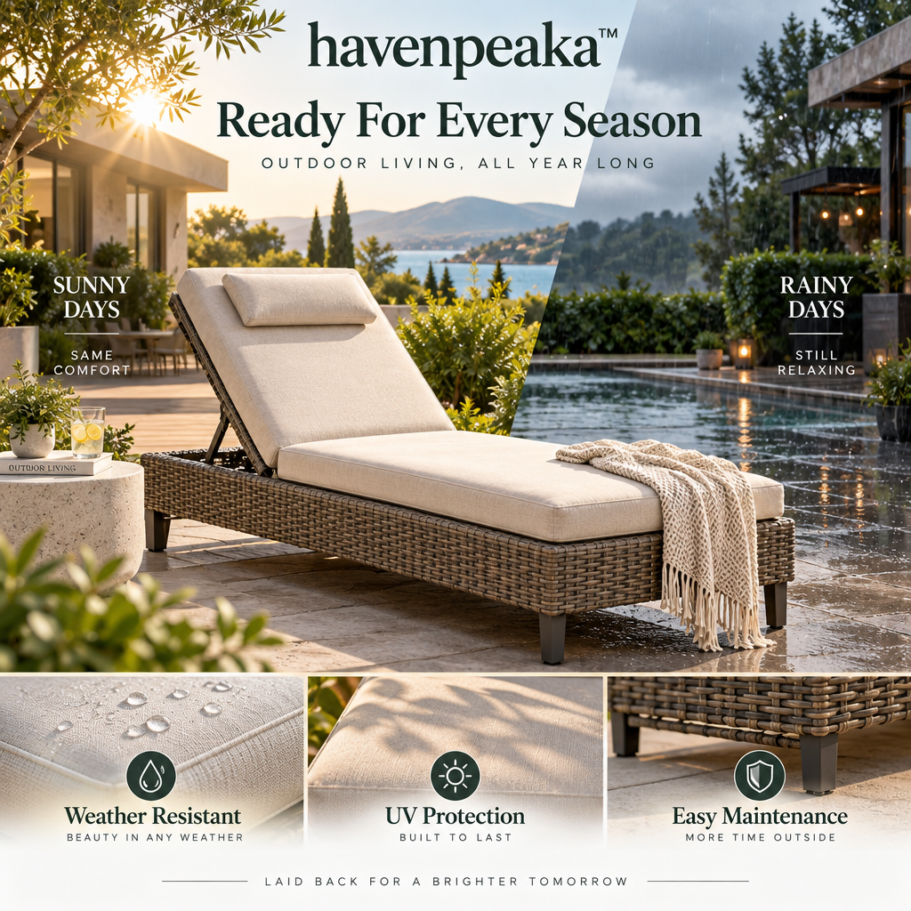 havenpeaka™ Adjustable Outdoor Reclining Lounge Chair for Patio Relaxation