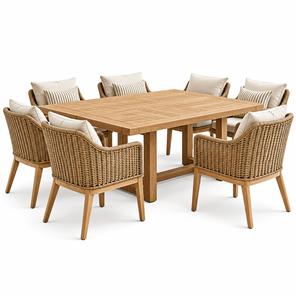 havenpeaka™ Outdoor Dining Table Set with Comfortable Patio Chairs